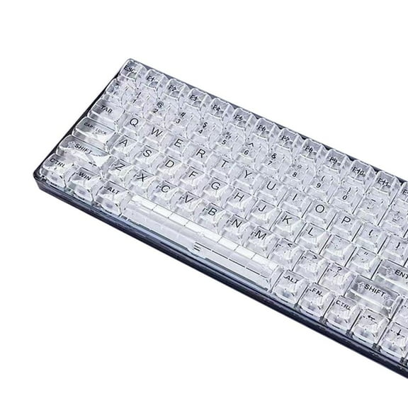 WE-POLUJ 132Keys Backlit PC Crystal Keycap CBSA Profile Keycap for Mechanical Keyboards
