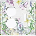 thumbnail image 4 of Metal Light Switch Plate Cover Mystical Floral Butterfly Garden Sketch FLW118, 4 of 13