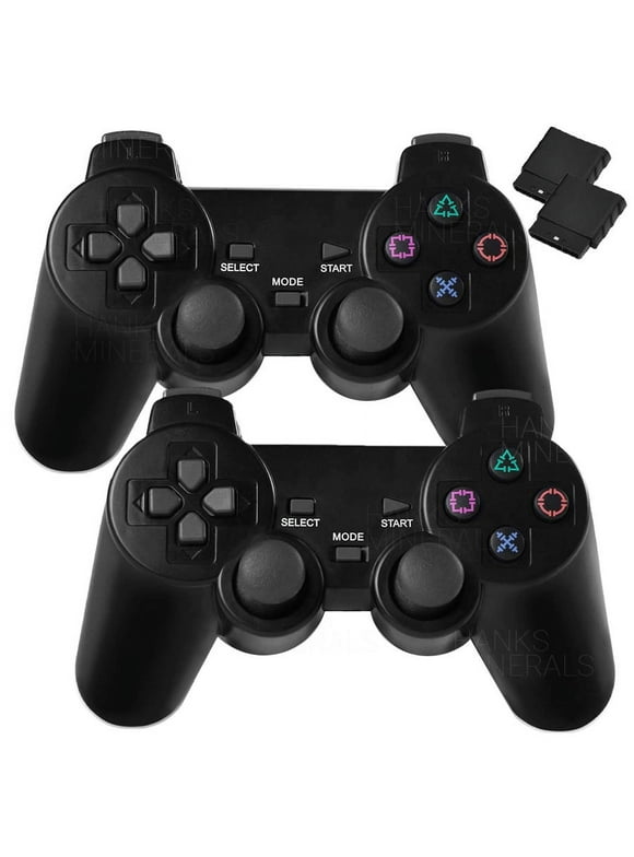 2-Pack 2.4G Wireless Controller Gamepad Dual Vibration Compatible For Playstation 2 PS2
