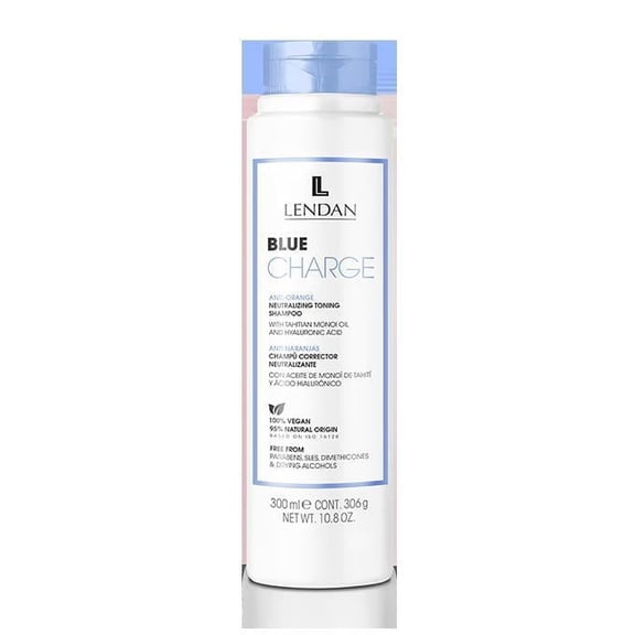 Lendan - Blue Shampoo - Blue Charge Shampoo - 300 ml - With Blue Pigments - Color Correcting - Neutralizes Yellow Tones - Deep Hair Hydration - Vegan