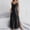 Black, variant on Womens Satin Long Nightgown Slip Dress Side Split Silk Solid Color Lingerie Soft Spaghetti Strap Nightwear Maxi Nightdress