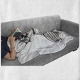 thumbnail image 6 of Cat Soft Flannel Fleece Throw Blanket, Hand Drawn Dressed up Hipster New Age Cat Fashion Urban Free Artwork Print, Cozy Plush for Indoor and Outdoor Use, 60" x 80", Black White, by Ambesonne, 6 of 6