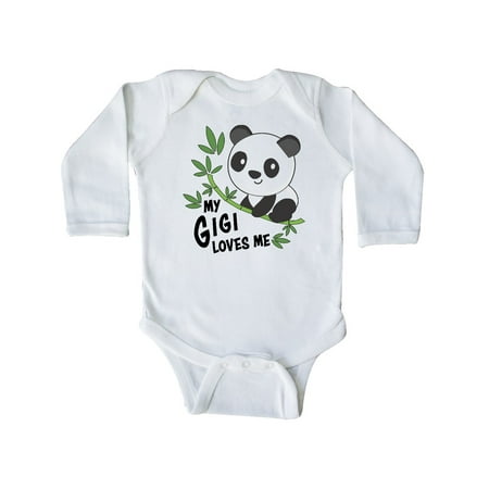 

Inktastic My Gigi Loves Me- cute panda Gift Baby Boy or Baby Girl Long Sleeve Bodysuit
