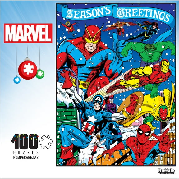 Buffalo Games 100-Piece Marvel Seasons Greetings Interlocking Jigsaw Puzzle