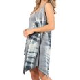 thumbnail image 3 of Sakkas Lunna Women's Casual Sleeveless Hi-low V-neck Knit Tie-dye Dress Cover-up - Grey - L-XL, 3 of 5
