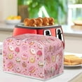 thumbnail image 3 of Yuyamidu Doughnut Toaster Cover 2 Slice Wide Slot Bread Maker Dust Proof Cover Microwave Oven Cover Foldable Kitchen Appliance Cover Baking Supplies Protection Cover, Pink, 3 of 7
