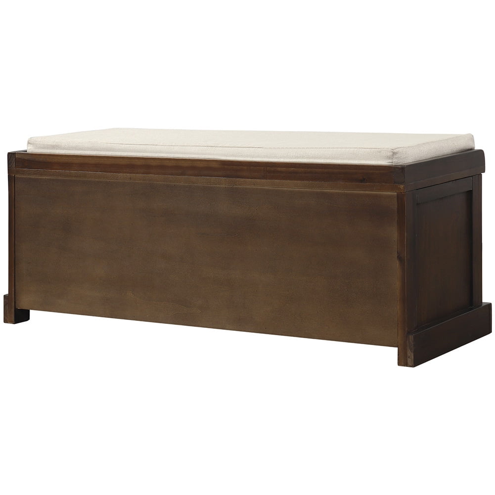 Lowestbest Rustic Storage Bench with 3 Basket, Entryway Bench Storage Bench with Removable Cushion (Espresso) Lowestbest Rustic Storage Bench with 3 Basket, Entryway Bench Storage Bench with Removable Cushion (Espresso)