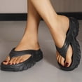 thumbnail image 2 of HBGVBA Womens Beach Slippers Toe Loop Thick Sole Wedge Heel Summer Outdoor Comfortable Versatile Casual Shoes 36, 2 of 4