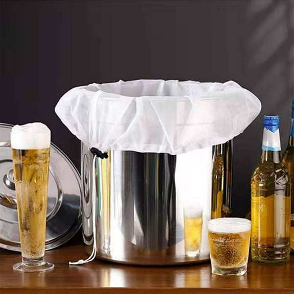 ICQOVD Brew Bags 2 Pack Extra Large Reusable Straining Bag Fine Mesh Strainer Bag with Adjustable Drawstring for Home Brewing Hops Grains Fruit