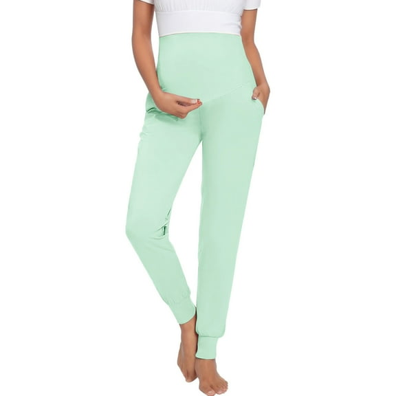 Ketyyh-chn99 Maternity Pants Jeans Skinny Trousers Jeans Maternity Clothes Trousers for Pregnant Women Pants Full Ankle Length Mint Green,L