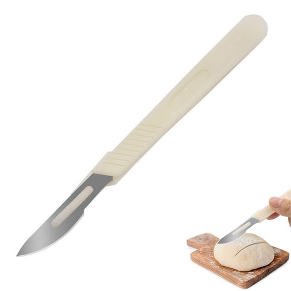 Bxaolu 1Pack Bread Lame Dough Scoring Tool Hand Crafted Sourdough Scorer Knife Cutter Slashing Tool for Bread Making European Baguette Patterns Booklet Homemade Kitchen Baking, White