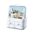 thumbnail image 2 of Clear Bathroom Organizer Makeup Storage Organizer with Cover Cosmetic Organisers Desktop Drawer Organizer for Office Bedroom Dorms Counter White, 2 of 8