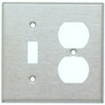 thumbnail image 1 of Stainless Steel Metal Wall Plates Midsize 2 Gang 1 Toggle 1 Duplex, 1 of 2