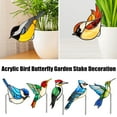 thumbnail image 2 of Acrylic Potted Bird Stake Decoration, 2D Colorful Bird Decorative Garden Stakes, Bird Butterfly Garden Ground Insert Decor for Flower Pot Planter House Indoor Outdoor, 2 of 9