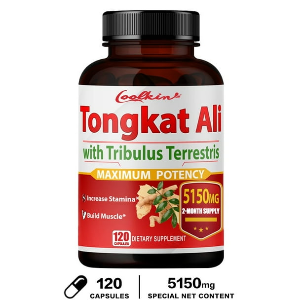 Cápsulas De Extracto Tongkat Ali Ultra Equiv . 5150 mg-Fuerza Máxima Con Ashwagandha Terrestris Ginseng Hierba De Cabra Cachonda Para Hombres Y Mujeres-Aumenta La Energía Para Construir Músculo