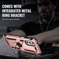 thumbnail image 6 of Moto G Stylus 5G 2022 Military Grade Case with Screen Protector, Kickstand & Magnetic Ring Holder - Rose Gold, 6 of 17