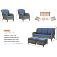 thumbnail image 2 of Pocassy  5-Piece Patio Furniture Set with Ottomans Grey/Blue, 2 of 5
