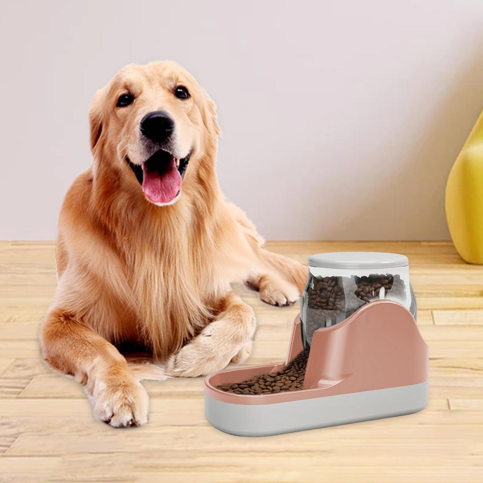 Fzaqwen 3.8L Pet Water Dispenser, Cat Dog Gravity Water Feeder, Automatic Water Bowl for Pink