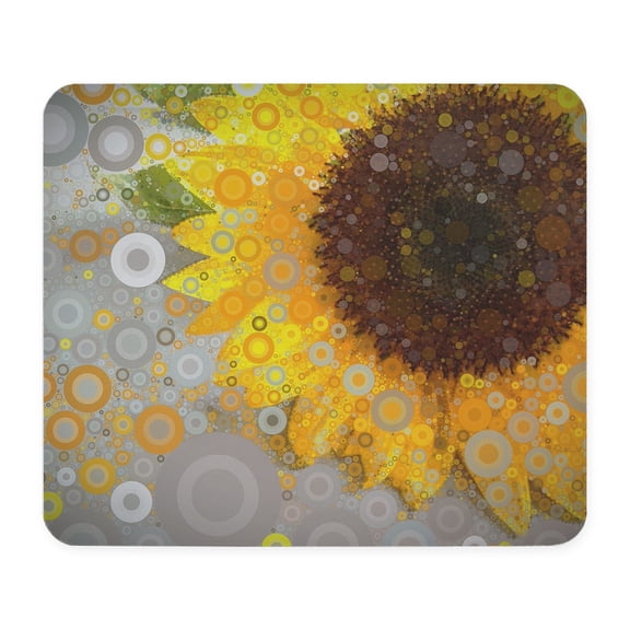 CafePress - Modern Abstract Circle Pattern Yellow Su Mousepad - Non-slip Rubber Mousepad, Gaming Mouse Pad