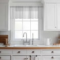 thumbnail image 3 of Black White Striped Valance Curtains for Kitchen/Living Room/Bathroom/Bedroom Window, Rod Pocket Small Topper Half Short Window Curtains Voile Sheer Scarf, Modern Farmhouse Geometric 54"x18", 3 of 8