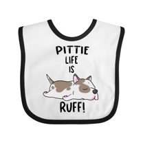 Inktastic Pittie Life is Ruff Spotted Pit Bull Boys or Girls Baby Bib