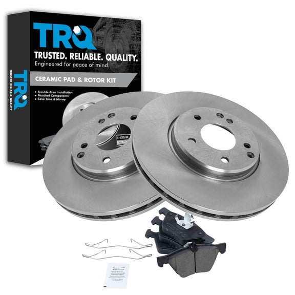 TRQ Brake Pad & Rotor Front Posi Ceramic Kit Set Fits Select Chrysler Mercedes Benz