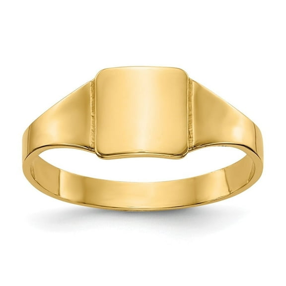 Auriga Fine Jewelry 10K Yellow Gold Polished Square Signet Ring for Women Size- 4