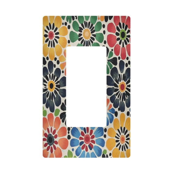 Yayeee Rocker Switch Wall Plate 1-Gang 4.6"x2.9" Home Decorative Outlet Cover, Dark Floral