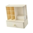 thumbnail image 5 of QSTDGVPW Desk Organzier with Drawer Home Sticky Note Tray Stationary Makeup Organizer beige, 5 of 9
