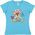 thumbnail image 3 of Inktastic CNA an Angel in Scrubs Teddy Bear Women's V-Neck T-Shirt, 3 of 5