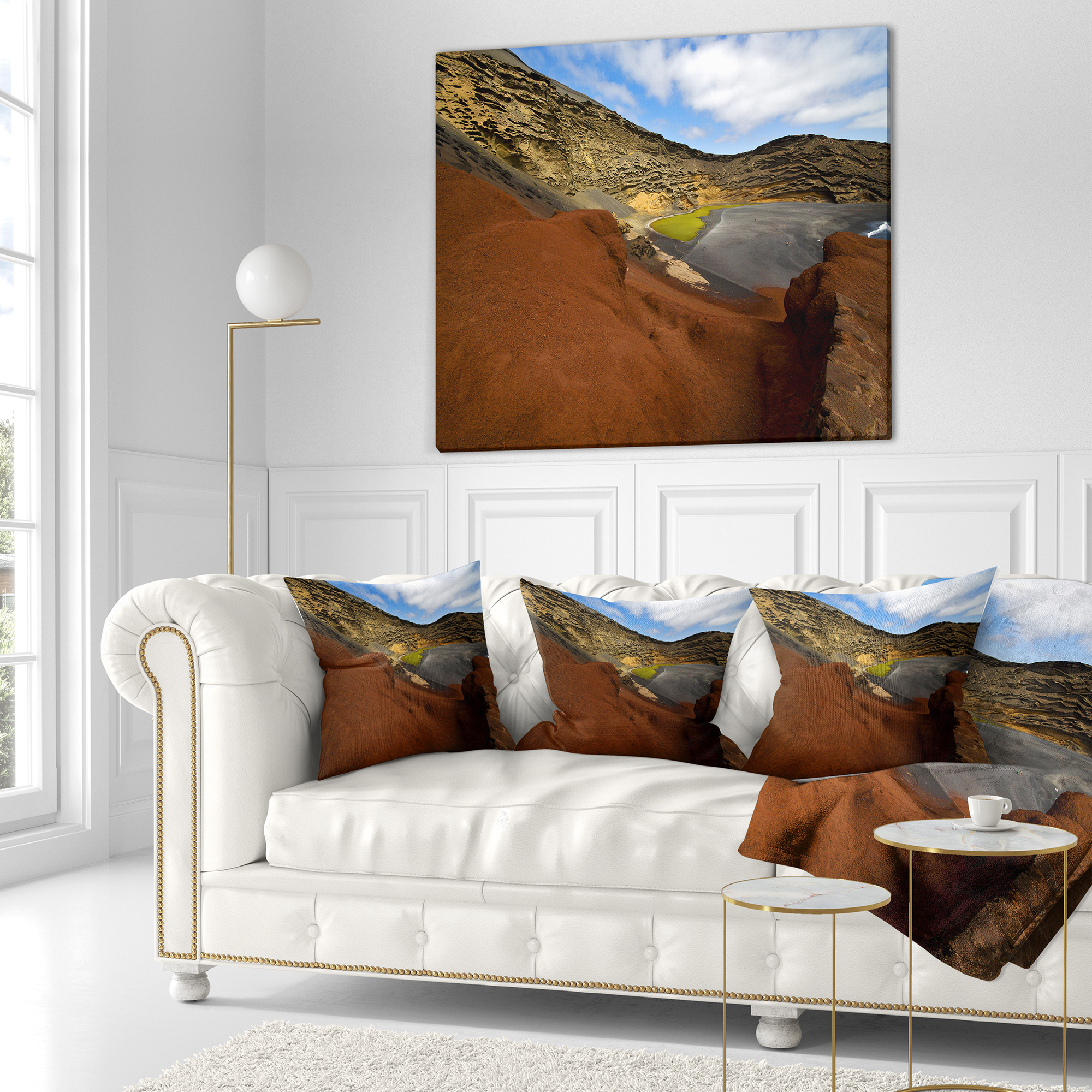 Designart In El Golfo Lanzarote Spain Musk Pond - Seashore Throw Pillow - 16x16