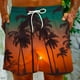 thumbnail image 5 of Puntoco Pantalones Cortos Para Hombre Con Bolsillo Con Cordón Y Estampado, Color Naranja S, 5 of 5
