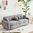 thumbnail image 3 of 84'' Modern Chenille Sectional Sofa, Modular Cloud Sofa for Living Room, Love Seat with Ball Pillows for Living Room Apartment Rental Room，Gray, 3 of 8