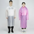 thumbnail image 3 of Durable Mens Womens One-piece Waterproof Jacket Rain Coat Hooded Button Raincoat, 3 of 5