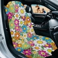 thumbnail image 3 of XYZCANDO Flowers Pattern Design Machine Washable Towel Car Seat Cover, Sweatproof Easy to Install Non-Slip Towel Cover for Van SUV, 3 of 11