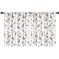 Blackout Kids Curtains,White Butterfly Pattern Childrens Insulated Curtains Set Of 2,Bedroom Essentials,Toddler Room Decor 42"x54"