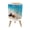 Color 2, variant on Small Trash Can with Lid Coconut palms sunny beach turquoise sea Coastal 1.8 Gallon Dog Proof Trash Can Round Garbage Can Waste Bin Wastebasket for Bathroom Bedroom Living Room
