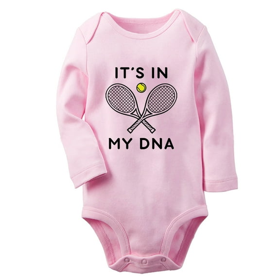Baby Unisex Tennis Its In My DNA Funny Rompers Newborn Baby Bodysuits Infant Jumpsuits Kids Cotton Graphic One-Piece Outfits