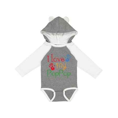 

Inktastic Poppop Grandkids Handprints Boys or Girls Long Sleeve Baby Bodysuit