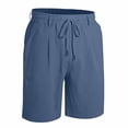 thumbnail image 7 of biudgviw Mens Linen Shorts Elastic Waist Drawstring Casual Shorts Lightweight Pleated Summer Beach Shorts with Pockets, 7 of 7
