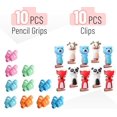 thumbnail image 3 of shiyou-- Poignées de Crayon pour Enfants, 20 Pcs (10 Poignées de Doigt + 10 Clips), Poignées de Crayon, Poignées de Crayon pour Enfants, Porte-Crayon pour Enfants, Poignées de Crayon, Poignées de Doigt pour Crayons, Poignée de Stylo, 3 of 4
