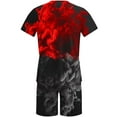 thumbnail image 5 of UVEASISHA Men Summer Shorts Set,Mens Tshirt and Shorts Set 2 Piece Outfits Casual Summer Tracksuits Set with Pocket Plus Size Sport Stylish Jogger Suit 2025 Red, 5 of 5