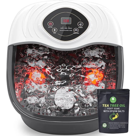 Deluxe Foot Soaker with Smart Temperature Control, Motorized Massage Rollers, and Invigorating Bubbles, The Ultimate Personal Foot Care Spa Kit
