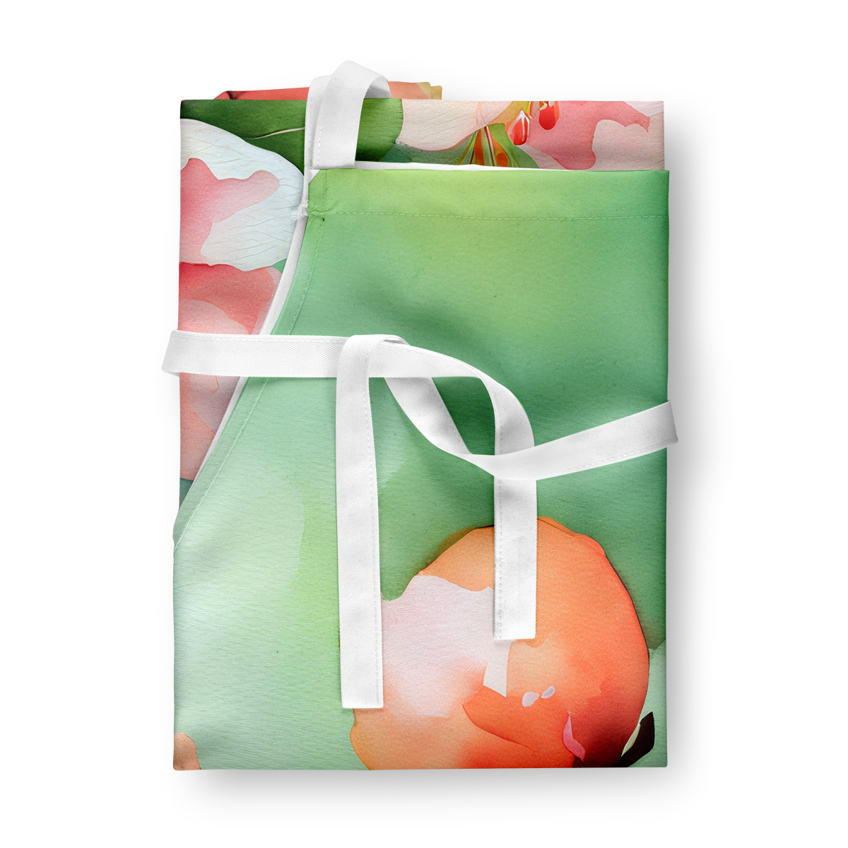 Delaware Peach Blossom in Watercolor Apron 27 in x 30 in