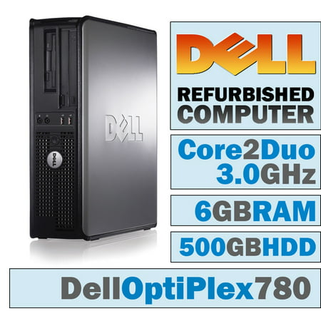 REFURBISHED Dell OptiPlex 780 DT/Core 2 Duo E8500 @ 3.17 GHz/6GB DDR3/500GB HDD/DVD-RW/WINDOWS 10 HOME 64 (Best Desktop Computer For Cad)