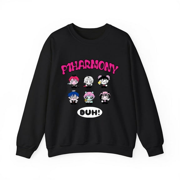 P1Harmony Merch DUN Cartoon illustration Crewneck Sweatshirt Fashion Unisex Men Women Long Sleeve
