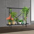 thumbnail image 5 of 2 Tier Metal Sturdy Plant Stand, Narrow Plant Stand, Plant Stand for Living Room, Foyer, Study, Flower Room, Garden, Balcony, 220.46 LBS Capacity, Black 37.4*11.81*4.72in, 5 of 9