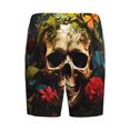 thumbnail image 7 of Daiia Butterfly Flower Plant Skull Mens Woven Stretch Pajama Short,Short Pajama Pants-XX-Large, 7 of 7