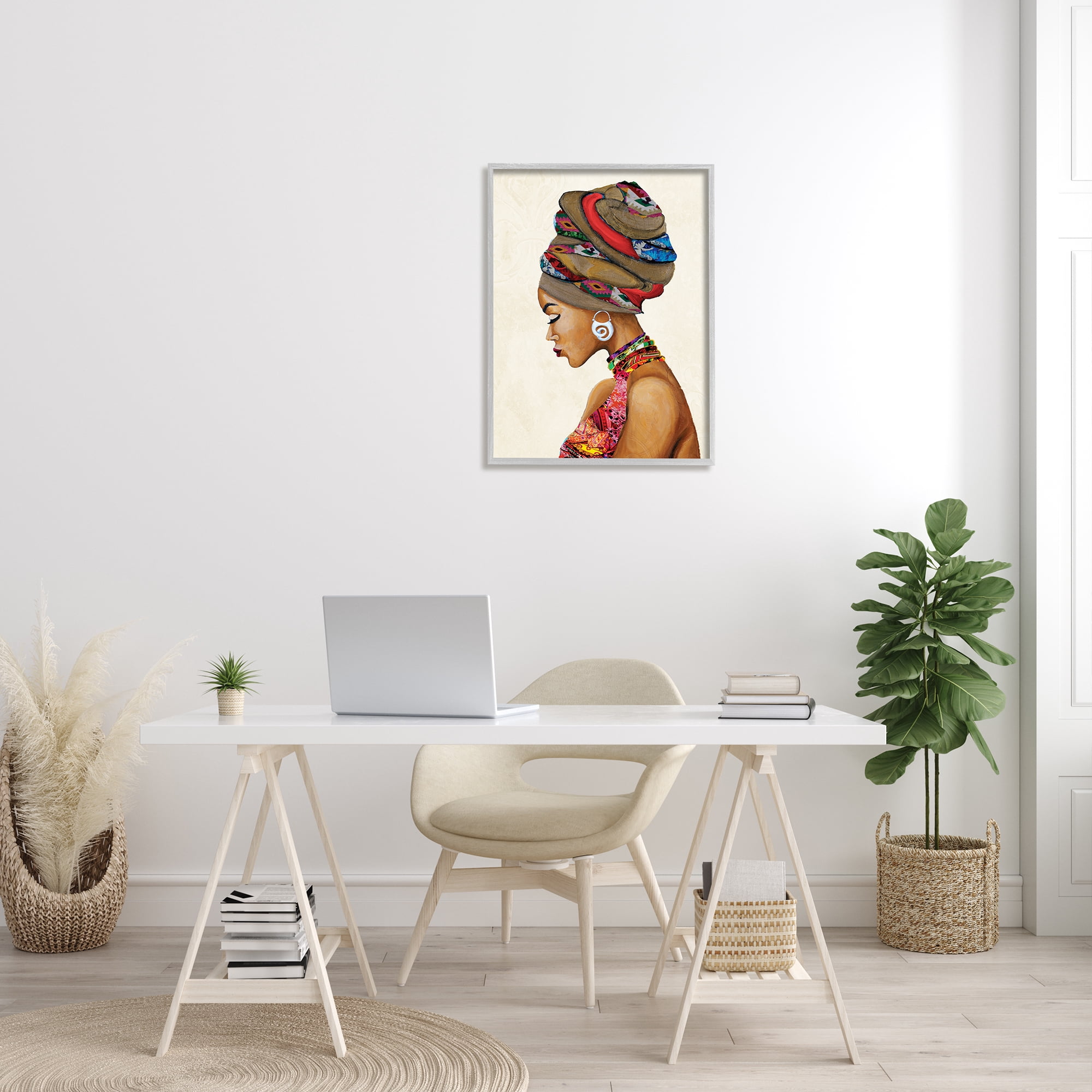 Stupell Industries Woman Wearing Traditional African Fashion Headwrap , 24 x 30, Designed by Gina Ritter