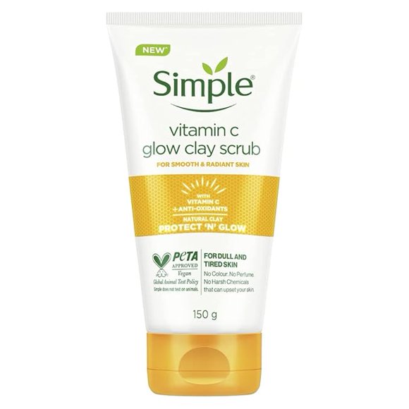 Simple Protect N Glow Vitamin C Glow Clay Scrub 150ml | Gently